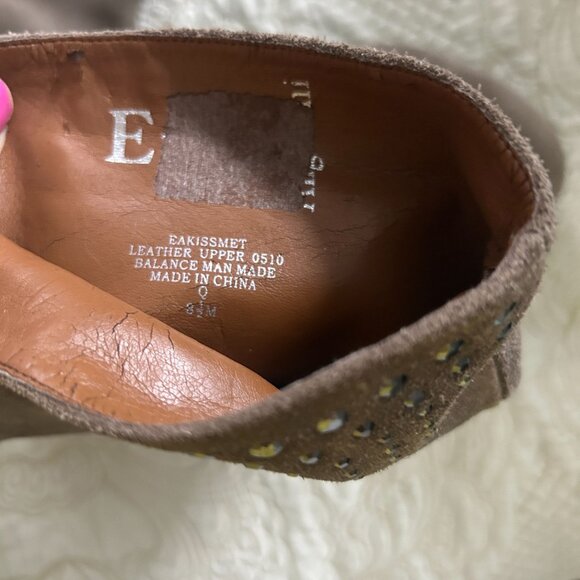 Dark Green Suede Mid-Calf Boots With Rhinestone Accents - Picture 7 of 12